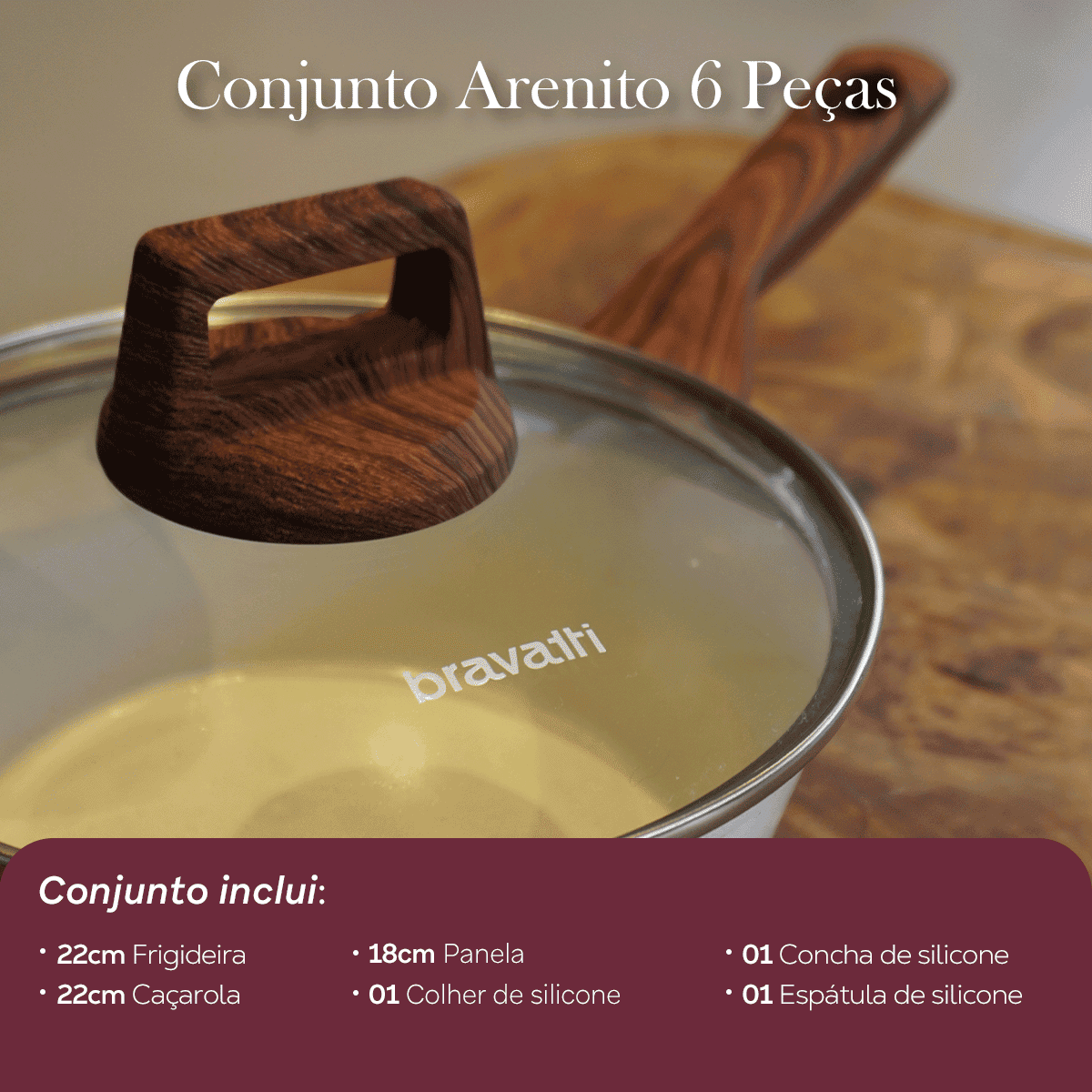Jogo de Panelas 6 Peças Bravia Cookware Bravatti