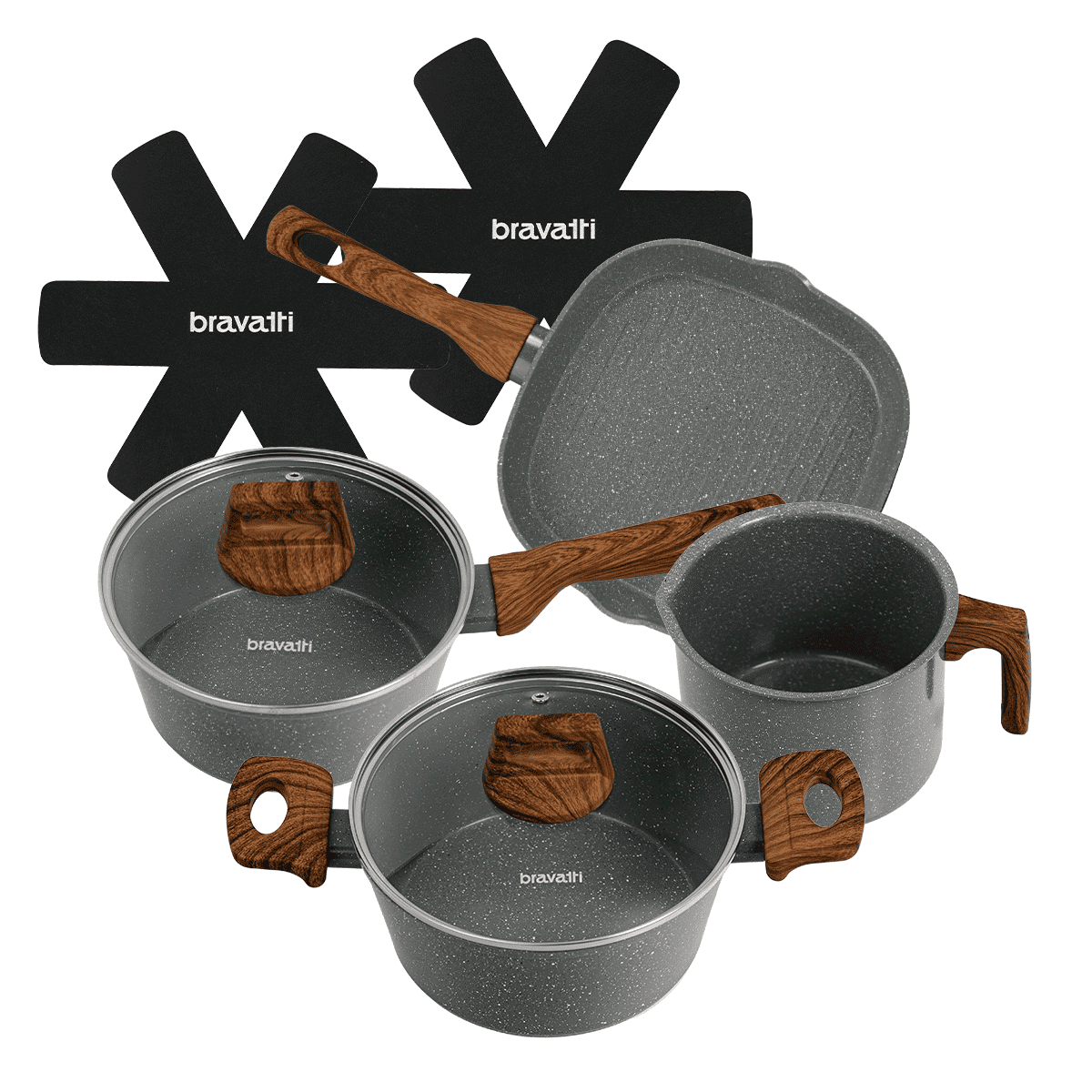 Jogo de Panelas 6 Peças Bravia Cookware com Descansos – Bravatti