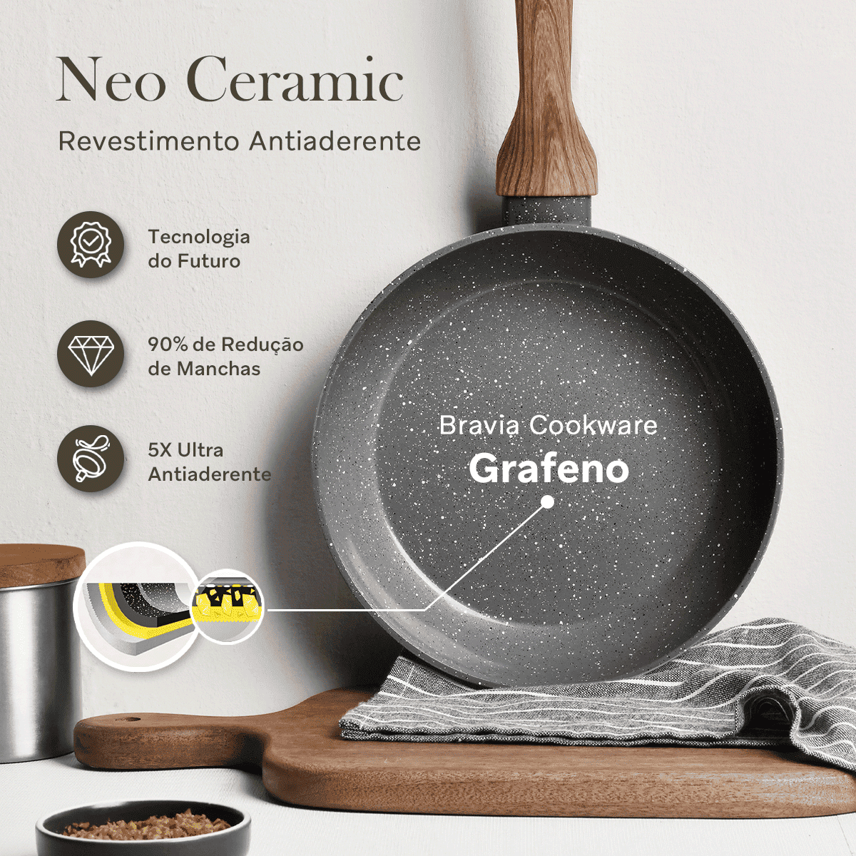 Jogo de Panelas 6 Peças Bravia Cookware Bravatti