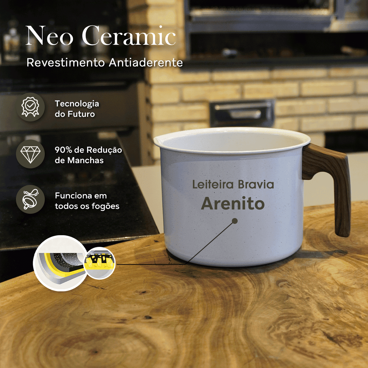 Leiteira 1,7L Bravia Cookware 14cm Bravatti