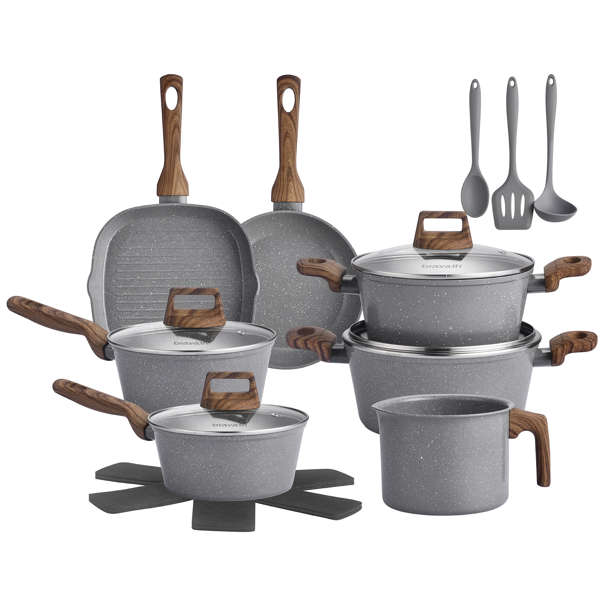 Jogo de Panelas 12 Peças Bravia Cookware Grafeno Bravatti