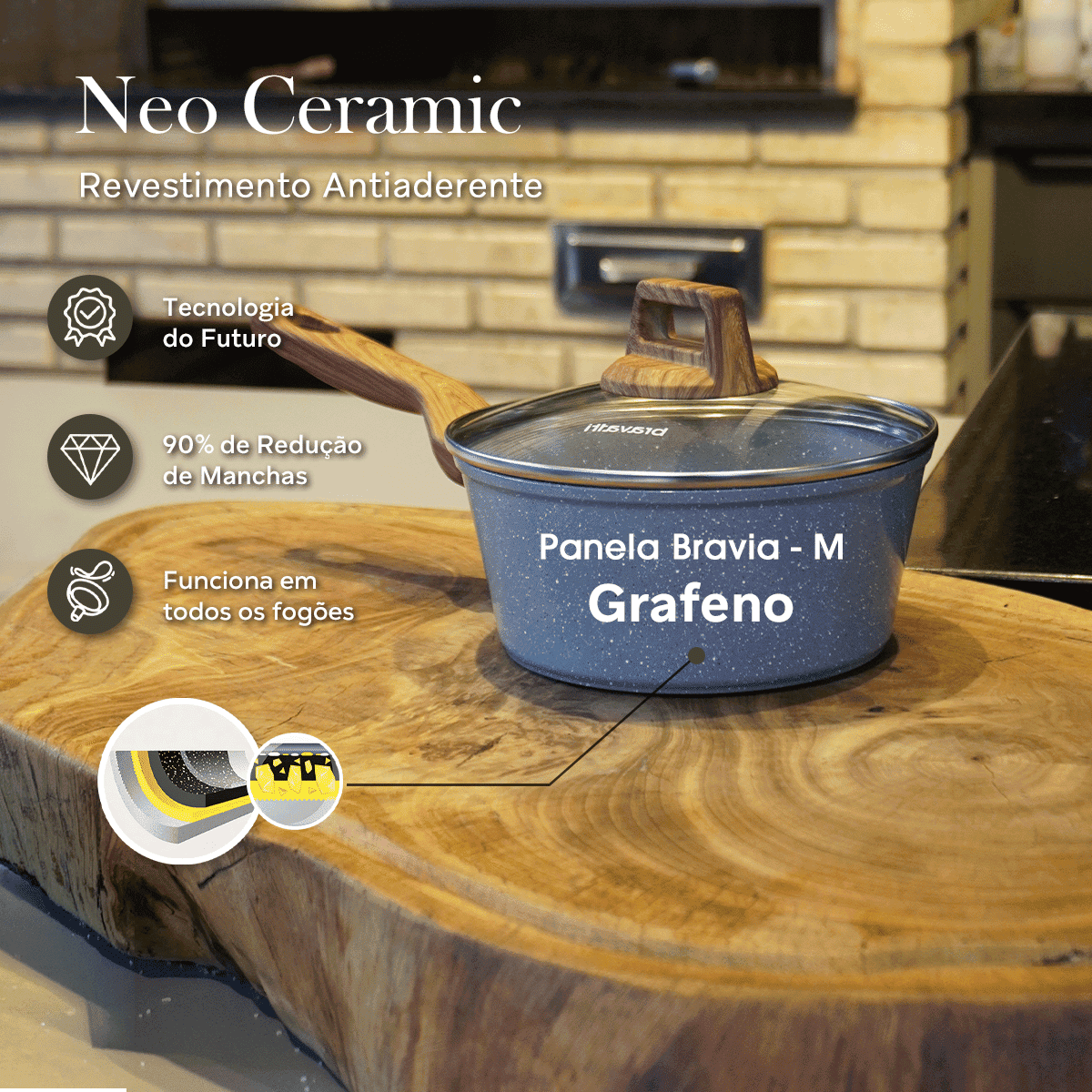 Panela 18cm Bravia Cookware Bravatti