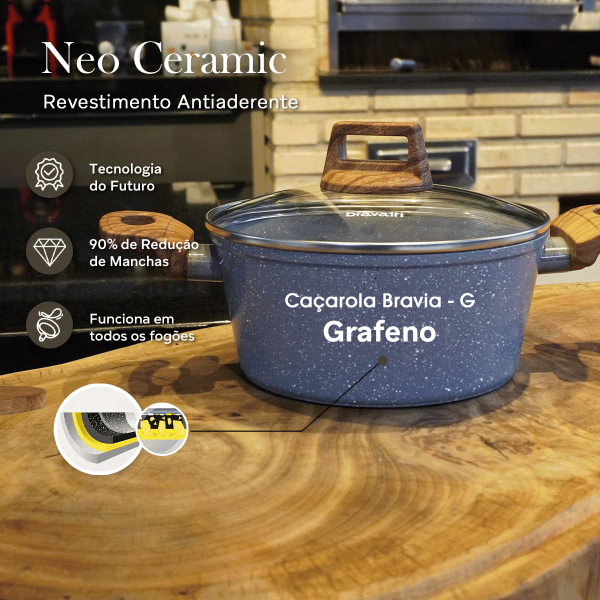 Caçarola 22cm Bravia Cookware Bravatti