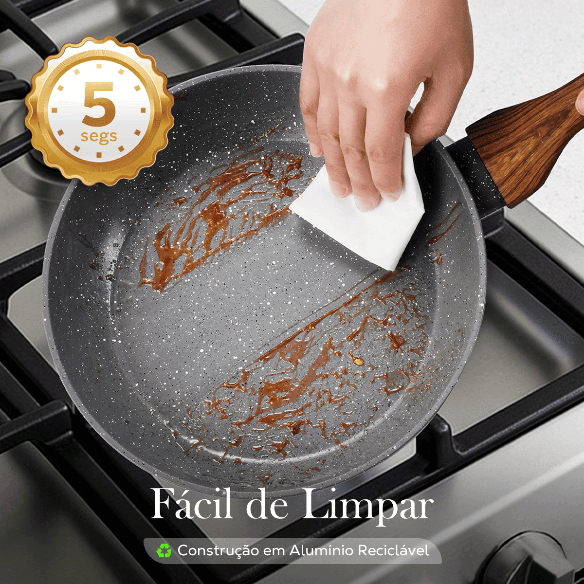 Frigideira 22cm Bravia Cookware com Descanso Bravatti