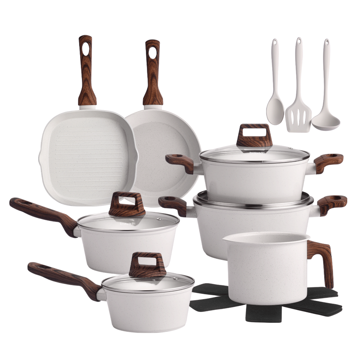 Jogo de Panelas 12 Peças Bravia Cookware Arenito Bravatti