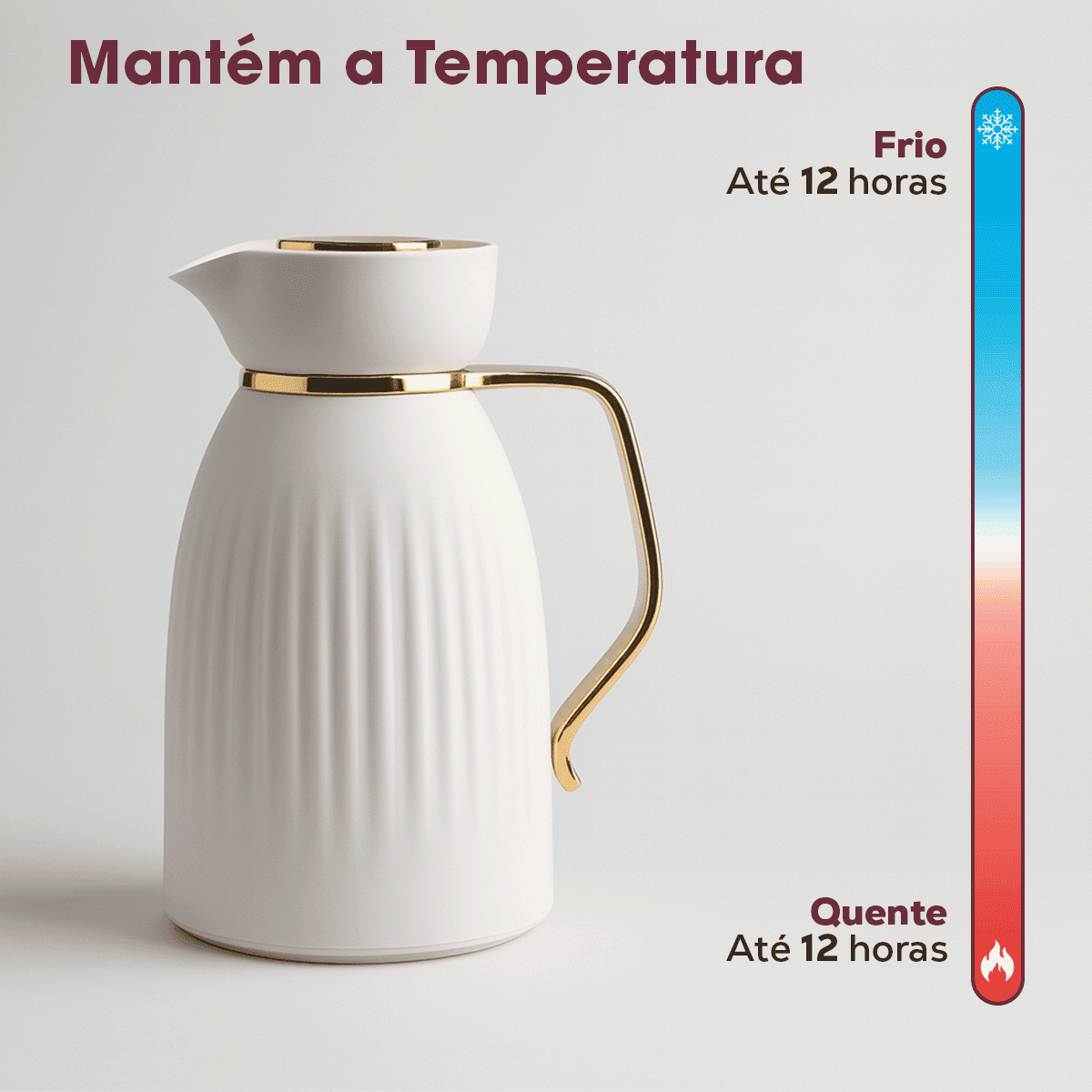 Garrafa Térmica Mônaco 1L - Off White Bravatti