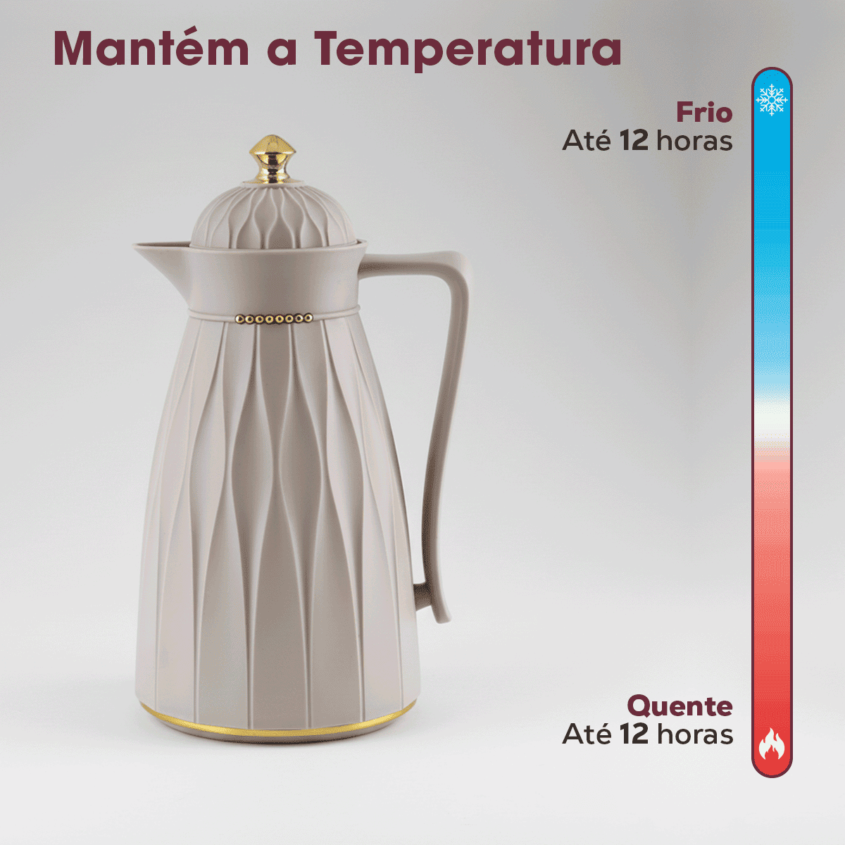Garrafa Térmica Veneza 1L - Amêndoa Bravatti