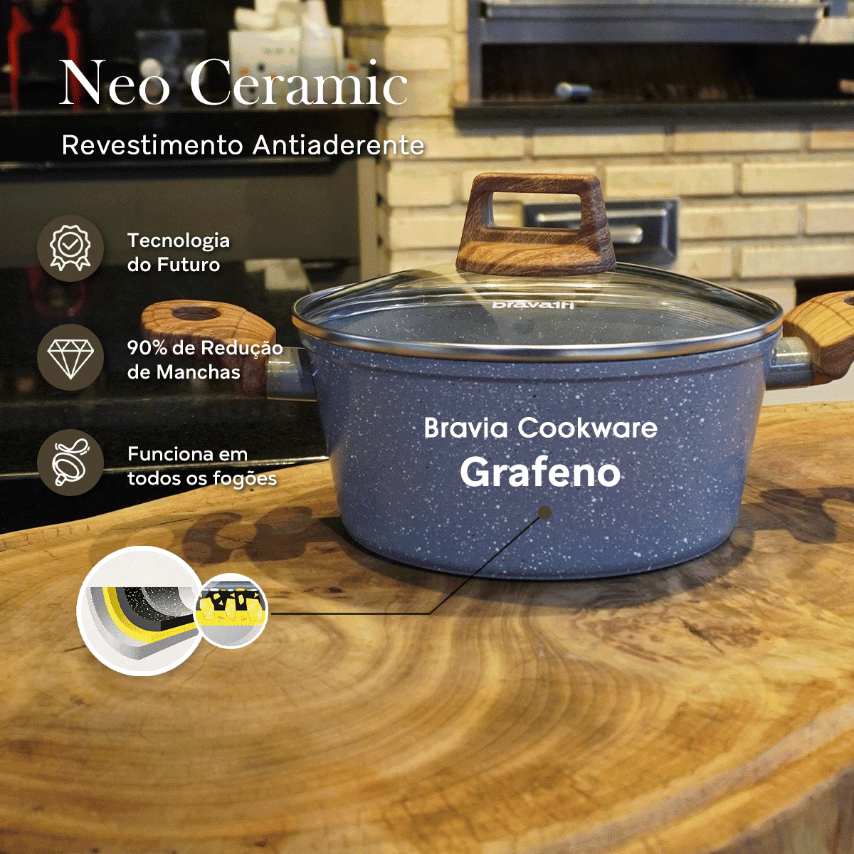 Jogo de Panelas 6 Peças Bravia Cookware Bravatti
