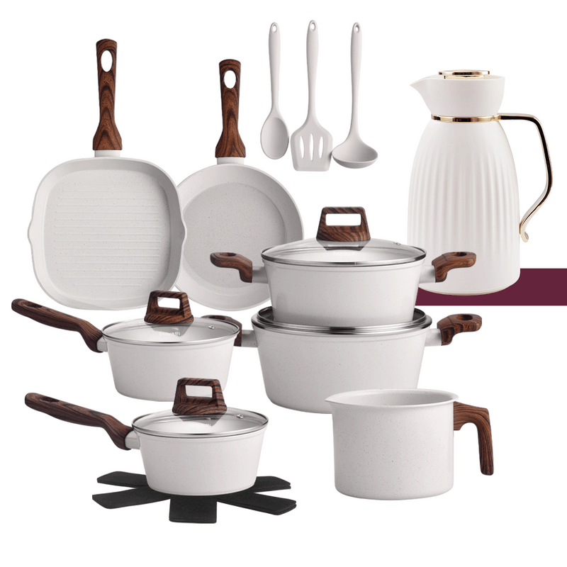 Jogo de Panelas Antiaderente 12 Peças | Bravia Cookware + Garrafa Térmica Mônaco 1L
