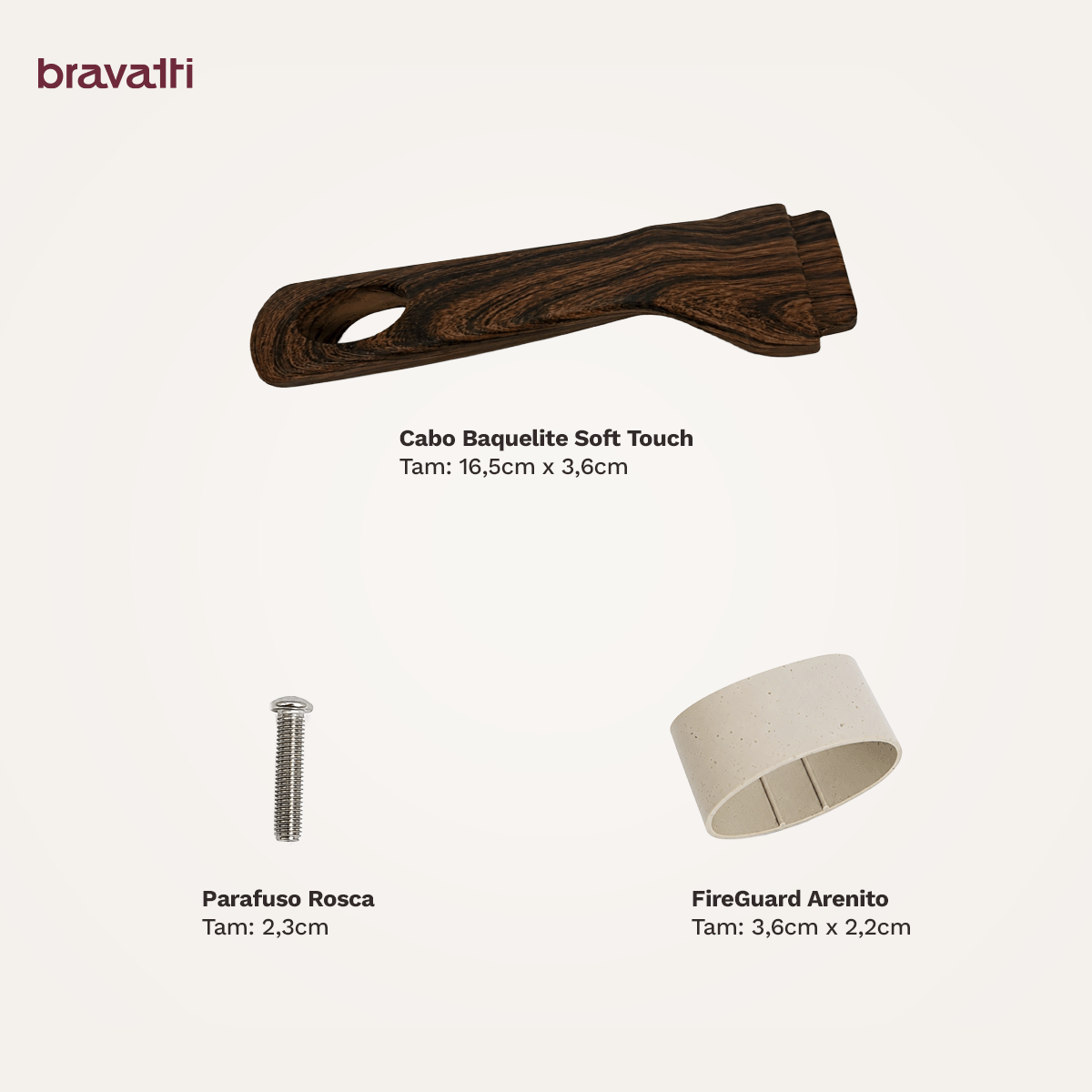 Cabo para Panela 16cm Bravatti