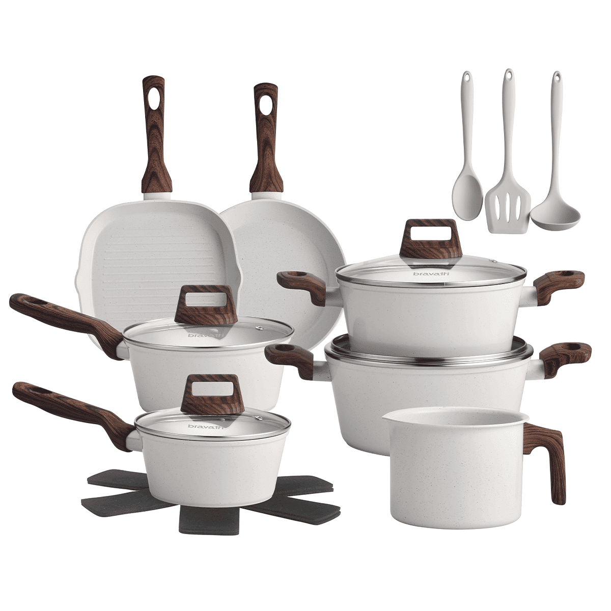 Jogo de Panelas 12 Peças Bravia Cookware Arenito Bravatti