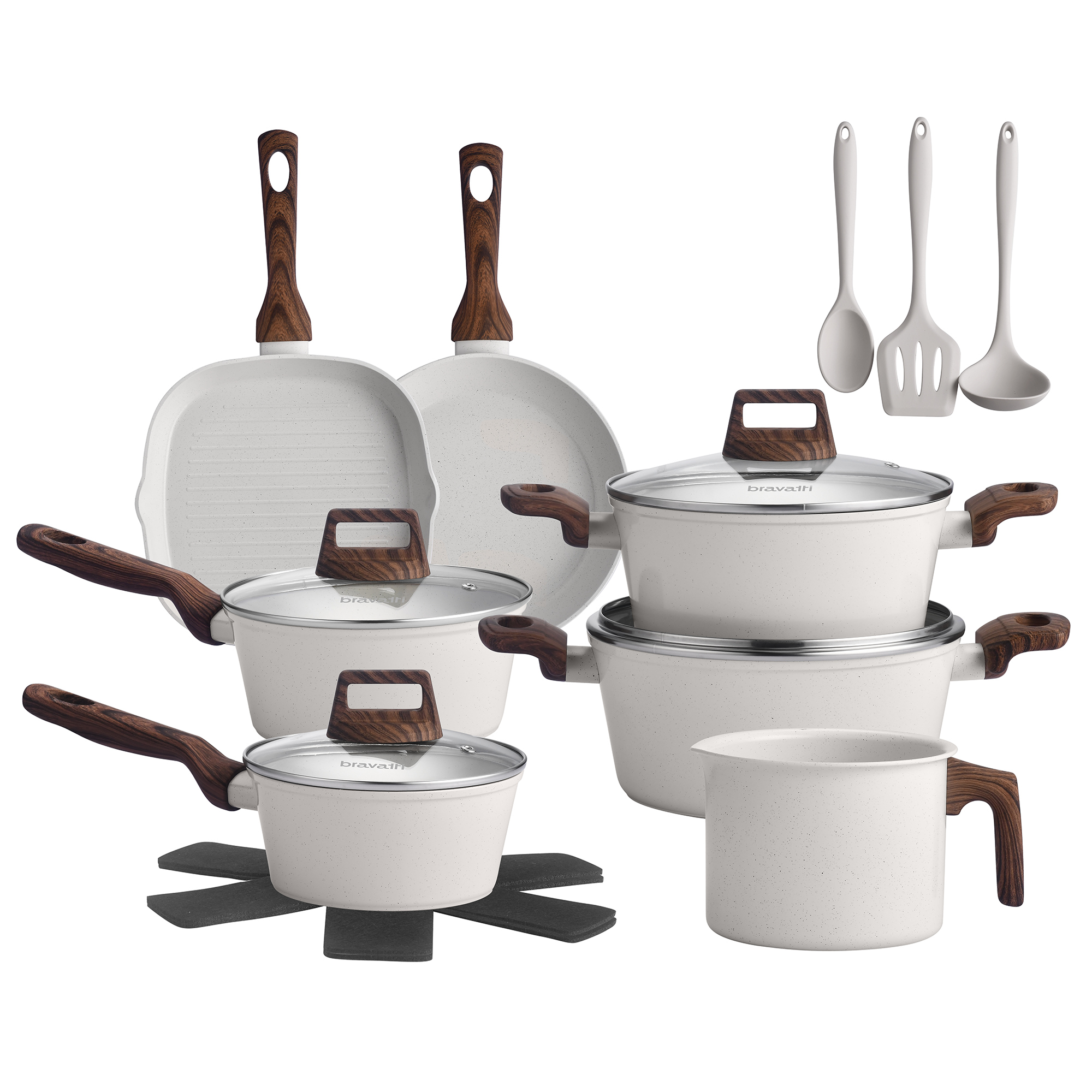 Jogo de Panelas 12 Peças Bravia Cookware Arenito Bravatti