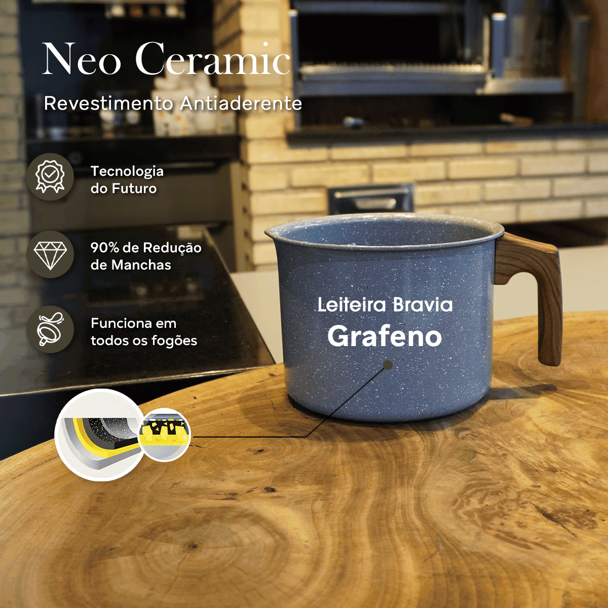 Leiteira 1,7L Bravia Cookware 14cm Bravatti