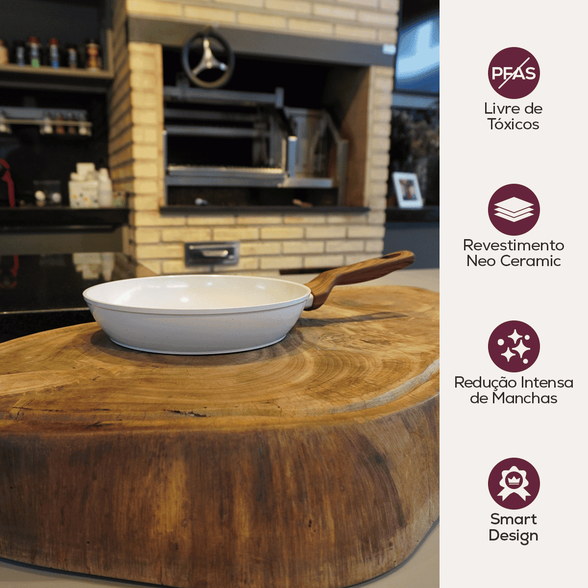 Frigideira 22cm Bravia Cookware com Descanso Bravatti
