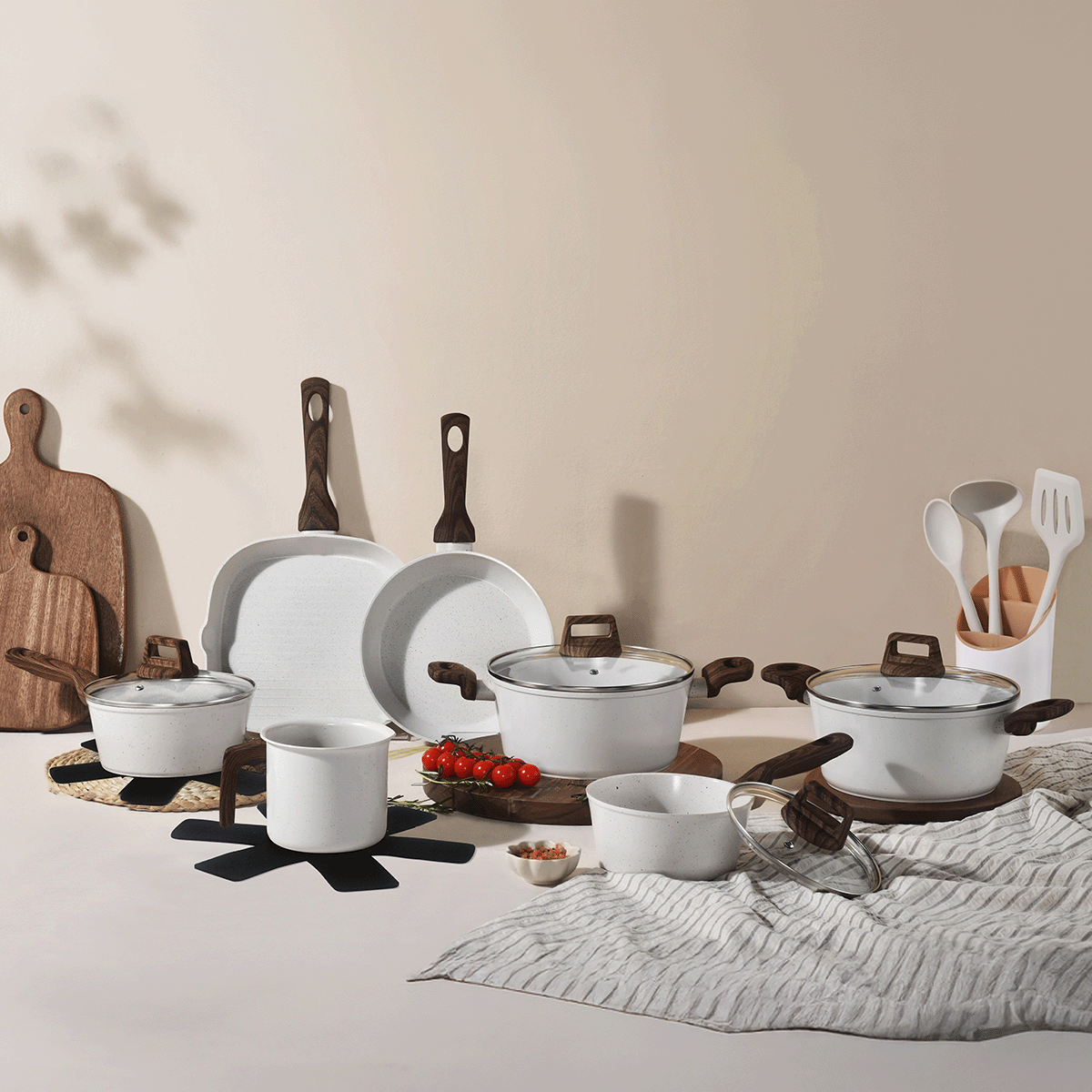 Jogo de Panelas 12 Peças Bravia Cookware Arenito Bravatti