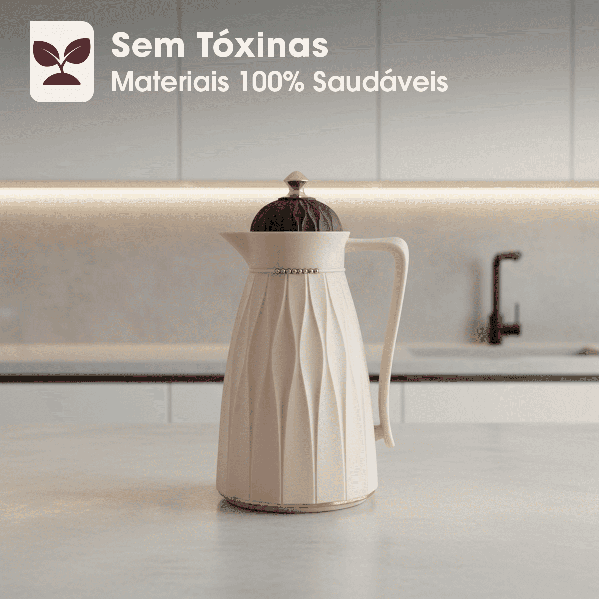 Garrafa Térmica Veneza 1L - Cappuccino Bravatti