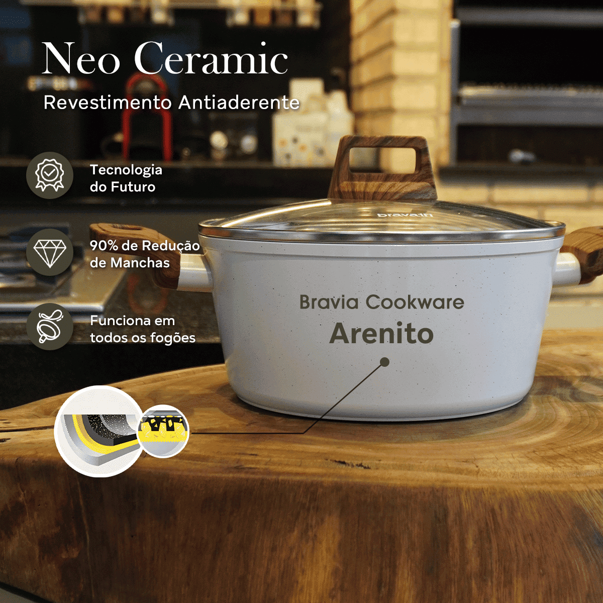 Conjunto de Panelas 6 Peças Bravia Cookware Bravatti