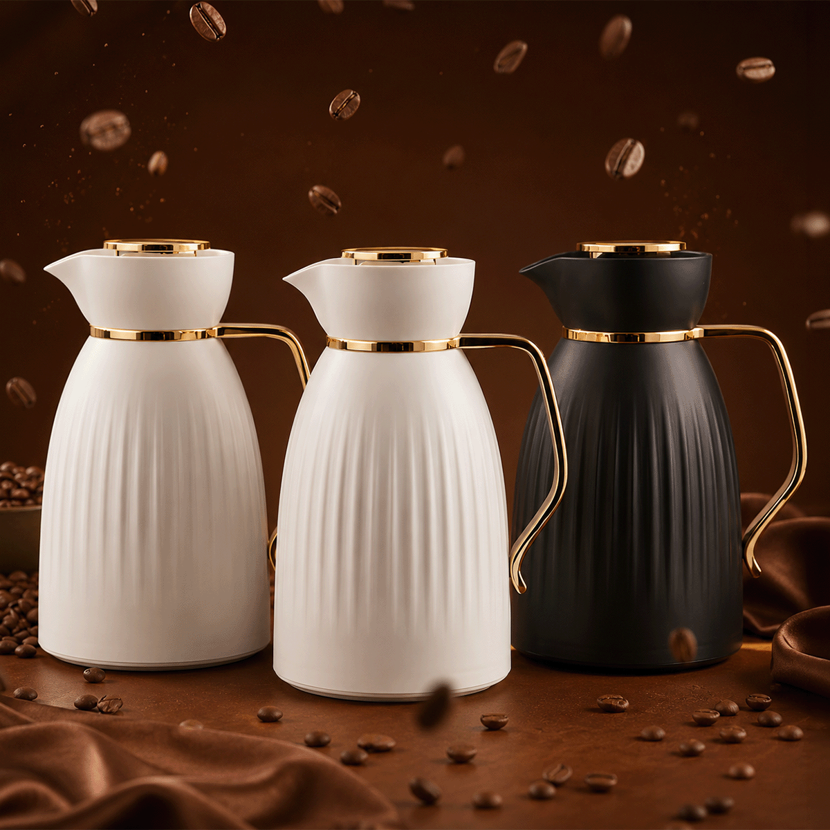 Kit 3 Garrafa Térmica Café Chá 1Litro Quente Frio Abre Fecha Bravatti